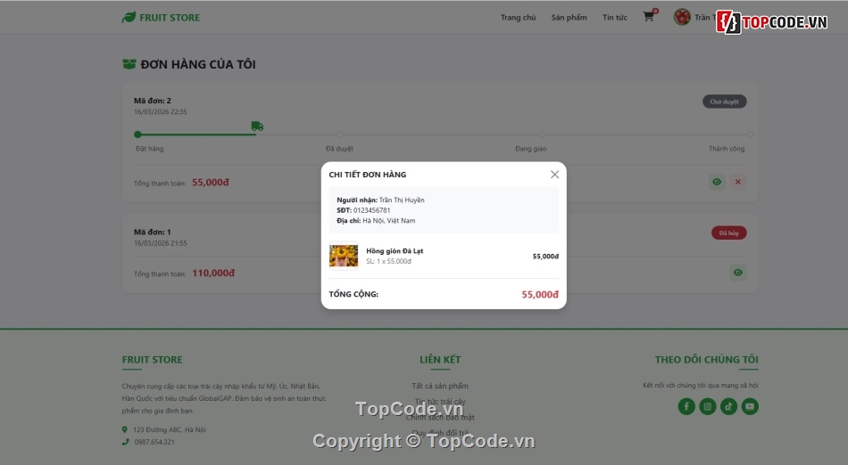 web,web app,web bán hoa quả
